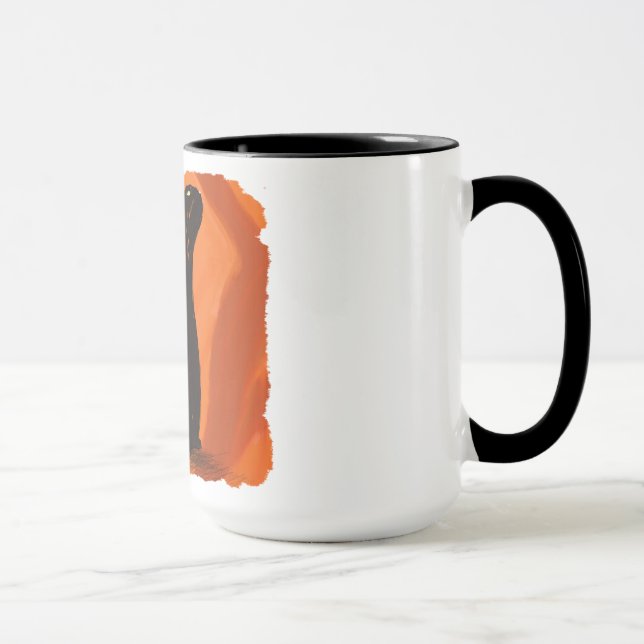 Schwarze Katzenmalerei, Tasse (Rechts)