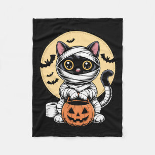 Schwarze Katzenmumie Männer Frauen Kinder Hallowee Fleecedecke