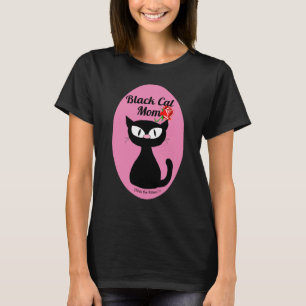 Schwarze Katzenmutter Süße Cartoon-Schwarze Katze T-Shirt