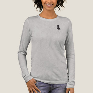 Schwarze Katzensilhouette Frauen grau langärmliges Tri-Blend Shirt