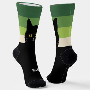Schwarze Katzensocken Geschenk für Katzenliebhaber Socken