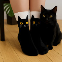 Schwarze Katzensocken Geschenk für Katzenliebhaber