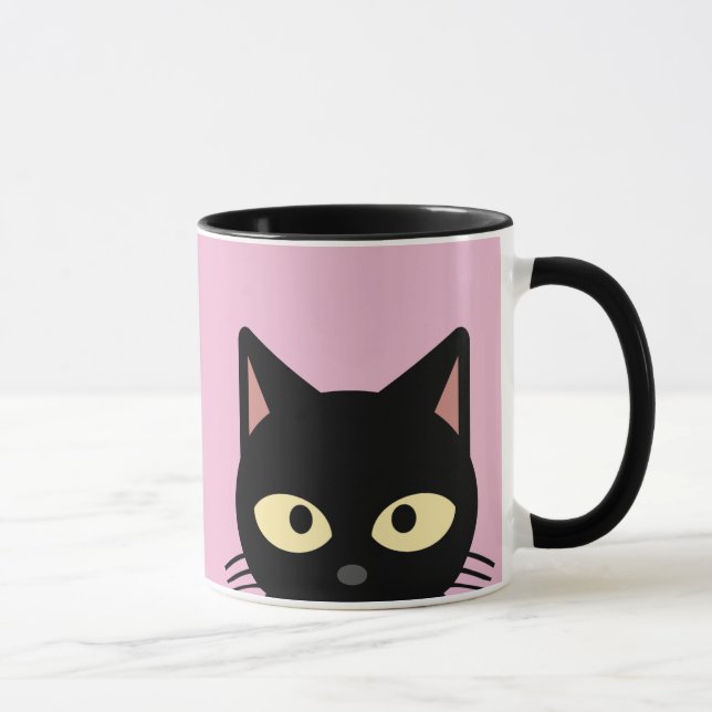 SCHWARZE KATZHALTPINK KAFFEE MUGS TASSE (Rechts)