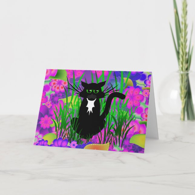 SCHWARZE KATZKARTE KARTE (Vorderseite)