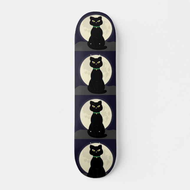 SCHWARZE KATZMOONLIGHT SKATEBOARTEN SKATEBOARD (Vorne)