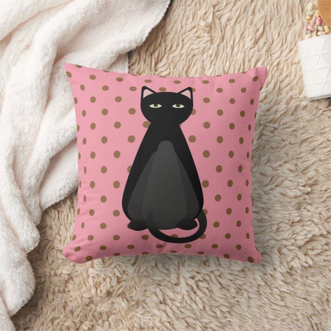 SCHWARZE KATZPINK POLKA DOT PILLOWS KISSEN (Decke)