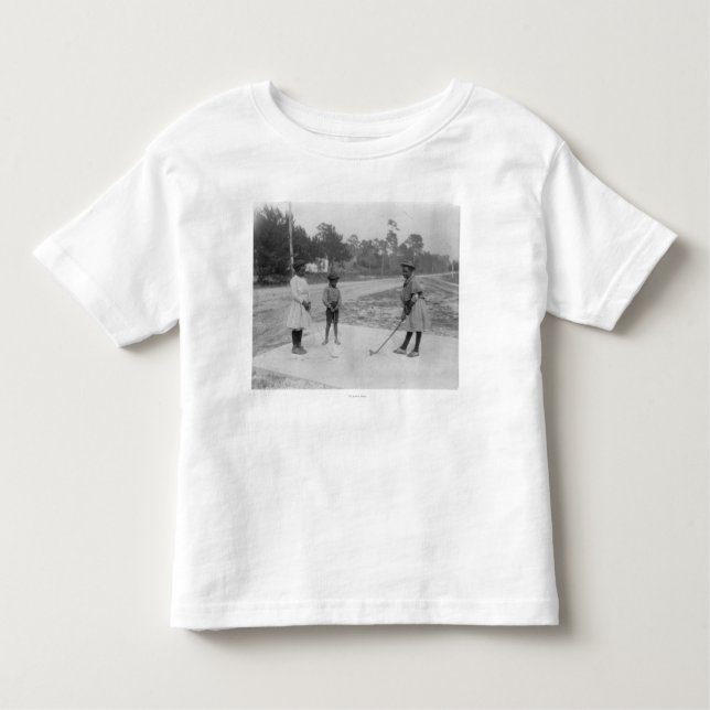 Schwarze Kinder, die Golf-Fotografie spielen Kleinkind T-shirt (Vorderseite)