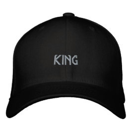 Schwarze KING Name Gedruckte Flexfit-Woll-Trucker- Bestickte Baseballkappe