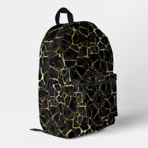 Schwarze Kintsugi-Goldader Bedruckter Rucksack