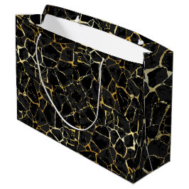 Schwarze Kintsugi-Goldader  Große Geschenktüte