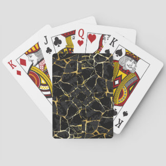 Schwarze Kintsugi-Goldader  Spielkarten