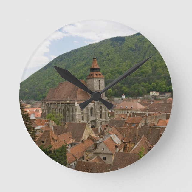Schwarze Kirche (Biserica Neagra) Brasov, Rumänien Runde Wanduhr (Vorderseite)