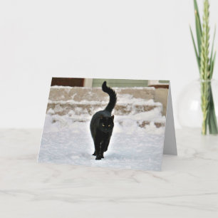 Schwarze Kitty-Katze Süße Anpassbare Karte