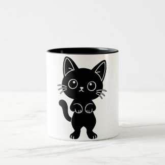 Schwarze Kitty-Tasse Zweifarbige Tasse
