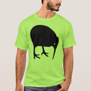 Schwarze Kiwi-Vogel-Grafik T-Shirt