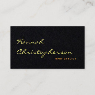 Schwarze klassische handgeschriebene Frisuren Styl Visitenkarte