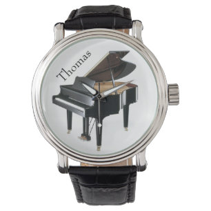 Schwarze Klavier-Uhr Armbanduhr