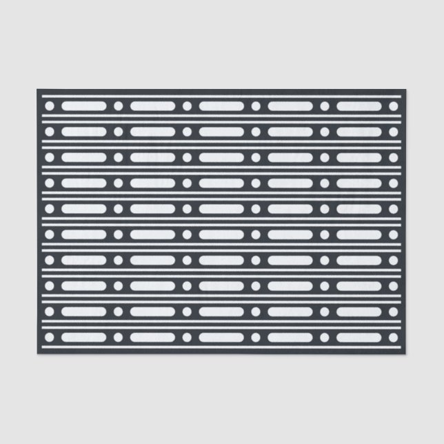 Schwarze Knochenintarsien-Punkte-Rand-Dekupierpapi Seidenpapier (Vorderseite)