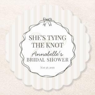 Schwarze Kokette Schleife Beige Brautparty Brunch Untersetzer