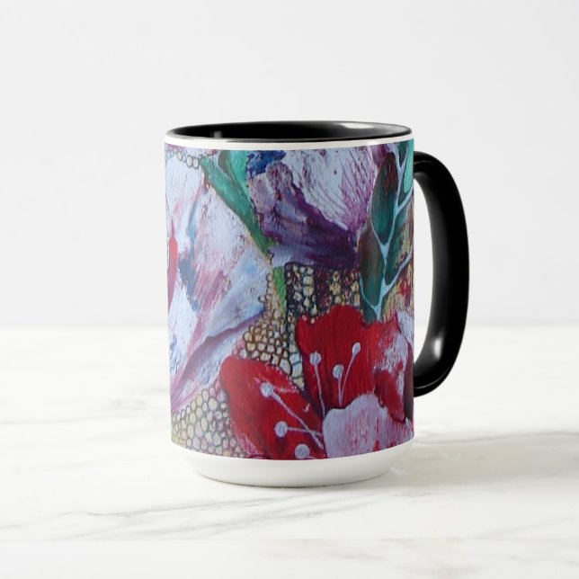 schwarze kombinierte Tasse "Flora " (VorderseiteRechts)