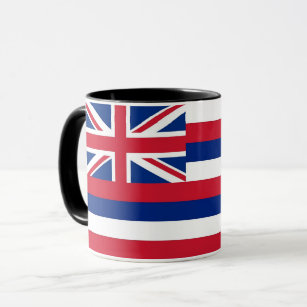 Schwarze kombinierte Tasse mit Flagge von Hawaii,