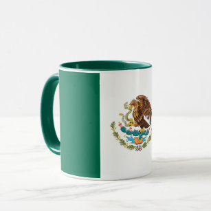 Schwarze kombinierte Tasse mit Flagge von Mexiko