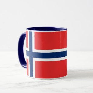 Schwarze kombinierte Tasse mit Flagge von Norwegen