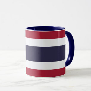 Schwarze Kombitasse mit Flagge Thailands Tasse