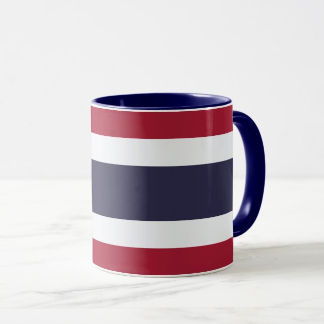 Schwarze Kombitasse mit Flagge Thailands Tasse (VorderseiteRechts)