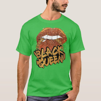 Schwarze Königin afrikanische Farben Bitten Lippen T-Shirt