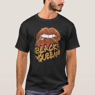 Schwarze Königin afrikanische Farben Bitten Lippen T-Shirt