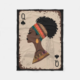Schwarze Königin Afro Drogen Stolz Melanin Afrikan Fleecedecke