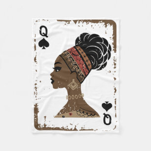 Schwarze Königin Afro Drogen Stolz Melanin Afrikan Fleecedecke