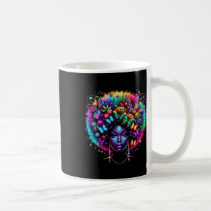 Schwarze Königin Afro Melanin Juneteenth Leopard B Kaffeetasse
