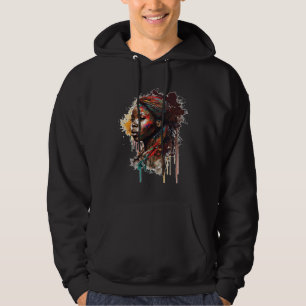 Schwarze Königin Afro Melanin Tröpfelndes Schwarz Hoodie