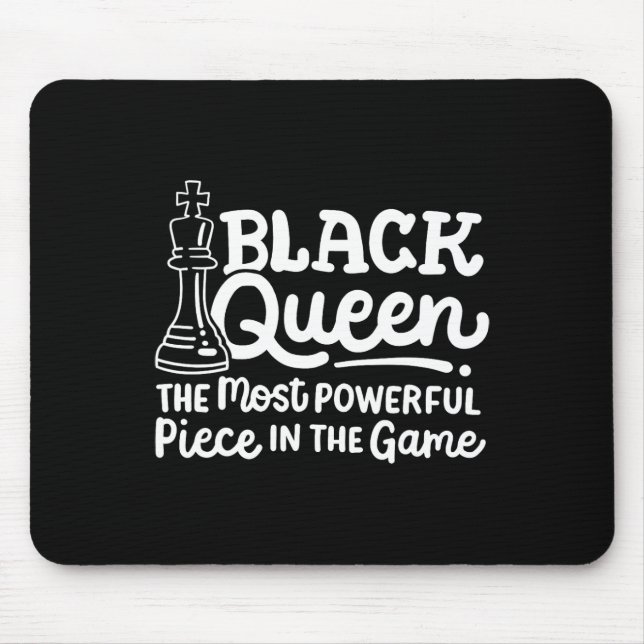 Schwarze Königin Mächtigste Figur Schach Afroameri Mousepad (Vorne)