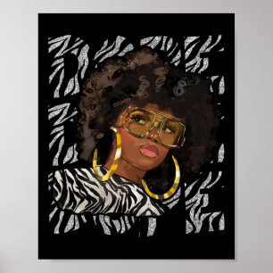Schwarze Königin Magie Afro Haar Afrikanische Amer Poster