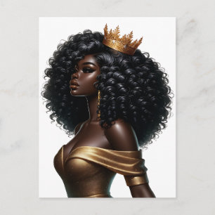 Schwarze Königin melanin Sista Afrikanische Amerik Feiertagspostkarte