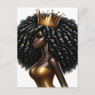Schwarze Königin melanin Sista Afrikanische Amerik Feiertagspostkarte
