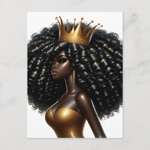 Schwarze Königin melanin Sista Afrikanische Amerik Feiertagspostkarte