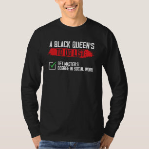 Schwarze Königin MSW Sozialarbeit Liste Master-Abs T-Shirt