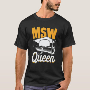 Schwarze Königin MSW Sozialarbeit Master-Abschluss T-Shirt