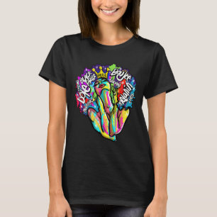 Schwarze Königin Retro Afro Wörter Melanin Unapolo T-Shirt