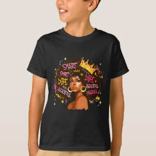 Schwarze Königin Tröpfchen Afro Melanin Schwarze G T-Shirt