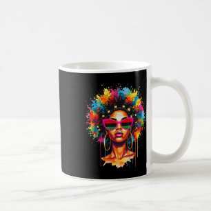Schwarze Königin tropfendes Afro Melanin Schwarze Kaffeetasse