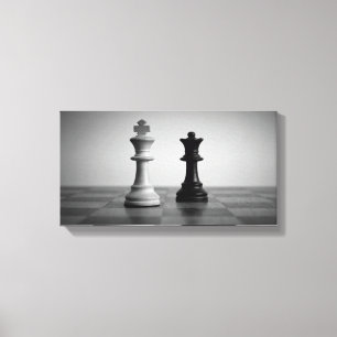 Schwarze Königin und ein weißer König Artistic Leinwanddruck