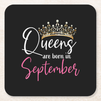 Schwarze Königinnen Geboren im September Frauen Ge Rechteckiger Pappuntersetzer