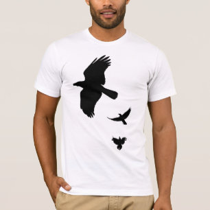 Schwarze Konturen der Krähen T-Shirt