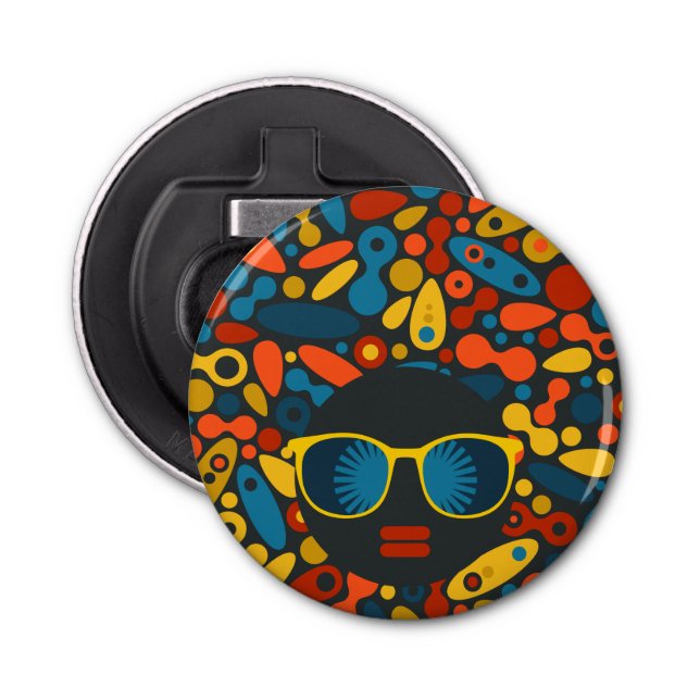 Schwarze Kopf Frau #1 Flaschenöffner (Vorderseite)