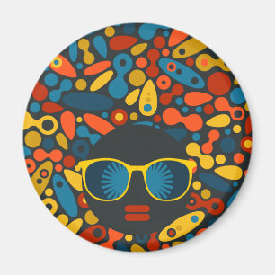 Schwarze Kopf Frau #1 Magnet